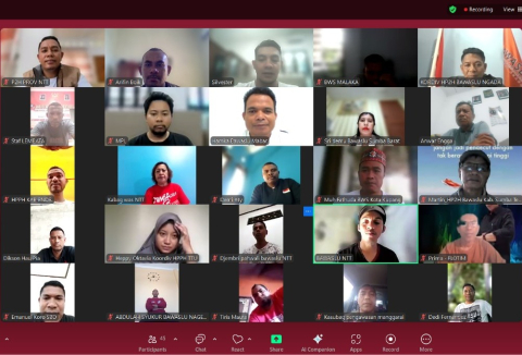 Kordiv, Kabag & Kasubag serta Staf HP2H se-NTT saat mendenganrkan arahan pada Zoom PDPB